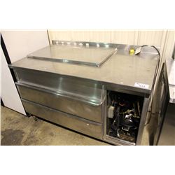 62  MOBILE STAINLESS STEEL 2 DRAWER REFRIGERATED PREP COUNTER