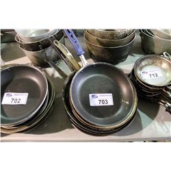 LOT OF FRYING PANS