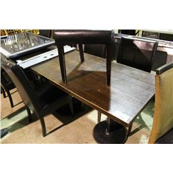 LARGE DARK WOOD RESTAURANT TABLE