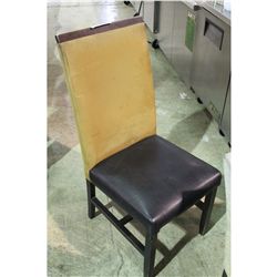 BLACK LEATHER WITH MICRO FIBRE BACK RESTAURANT CHAIR