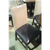 Image 1 : 6 BLACK LEATHER AND BEIGE CHAIRS