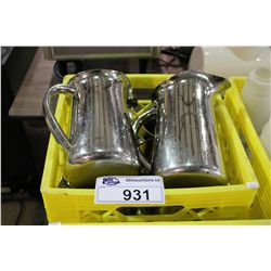 LOT OF METAL WATER JUGS