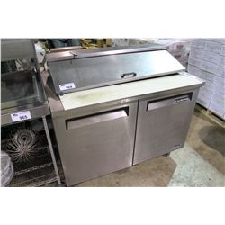 TURBO AIR STAINLESS STEEL MOBILE 2 DOOR REFRIGERATED PREP TABLE