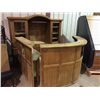 Image 1 : OAK RECEPTION COUNTER WITH WALL UNIT