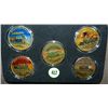 Image 1 : Group of painted bronze train theme tokens