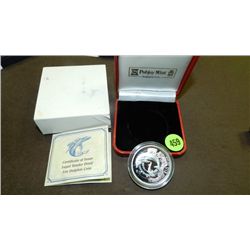 2005 BVI Dolphin mother & baby w/coral $10 fine silver