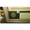 Image 2 : Framed declaration with US coins