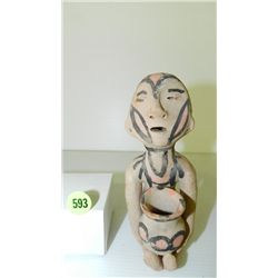 Vintage handmade & painted clay Tesuque Rain God 6"