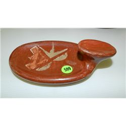 Vintage handmade & painted clay San Juan dish