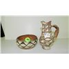 Image 1 : 2 piece Vintage handmade & painted clay Zia pitcher and