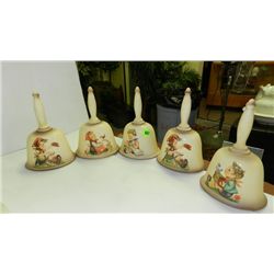 5 piece vintage Hummel bells
