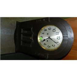 Antique Oak Euro deco style wall clock,