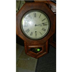 Antique Oak American wall clock,