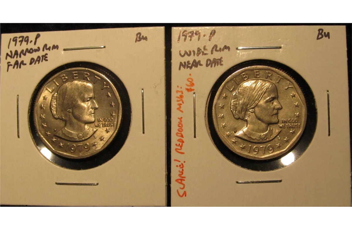 1425 1979 P Wide Rim Near Date Susan B Anthony Dollar