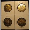 Image 1 : 1526.  4 Brass Civil War commemorative medals featuring different generals from the Confederate Stat