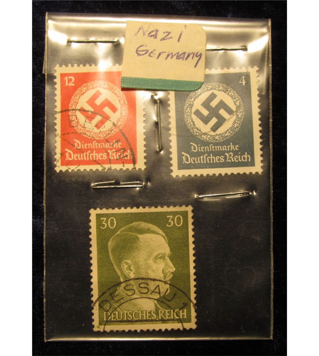 1785. (3) Nazi Germany stamps. (2) Depict the Swastika while the third