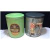 Image 1 : 2 Vintage Cans (8.75" high, 7.5" diameter)