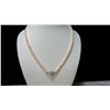 Image 1 : Genuine Freshwater Pearl Necklace With C.Z's (Insurance Replacement Value $605)