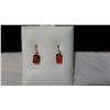 Image 1 : Pair of Earrings With Genuine Garnets and Diamonds