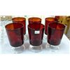 Image 1 : 6 Ruby Glass Water Glasses