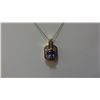 Image 2 : 14kt Gold Necklace and Pendant With Genuine Tanzanite and Diamonds (Insurance Replacement Value $3,0