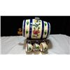 Image 2 : Hand Painted Porcelain Barrel With 6 Cups on Stand