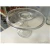 Image 1 : Vintage Clear Glass Pedestal Cake Plate