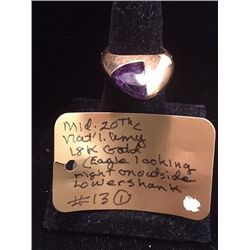 18kt Gold Amethyst Ring