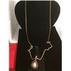 Image 2 : 14kt Gold Opal and Ruby Necklace