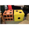 Image 1 : LARGE ORANGE AND YELLOW DECORATIVE SIX SIDED DICE