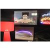 Image 3 : RED FABRIC FLOOR LAMP, 2 MODERN STYLE ARTWORK, NEON ART & STATUE IN A DERBY HAT