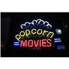 Image 1 : NEON POPCORN / MOVIES LIGHT UP SIGN