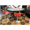 Image 2 : GRAND CASINO TABLE WITH BACK SPINNER, 2 RED STOOLS & CASINO CARPET SQUARES