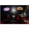 Image 5 : CONTENTS OF DARK ROOM BAR AREA INCLUDING: 6 LEATHER BAR STOOLS, 1 WOOD BAR STOOL, BAR TAP, SIGNS,