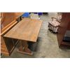 Image 2 : OAK 9 DRAWER LOCKING ROLL TOP DESK WITH LAMP, OAK DESK CHAIR & OAK TABLE