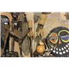 Image 2 : CARVED AFRICAN MASKS, ITEMS,TORCHES & SHIELD