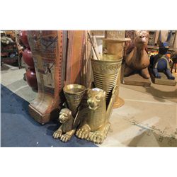 LARGE & SMALL EGYPTIAN WINGED CAT VASE