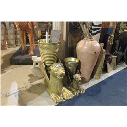 LARGE & SMALL EGYPTIAN WINGED CAT VASE