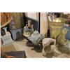 Image 1 : WHITE SLAVE STATUE, FLOWER VASE, TABLE & EGYPTIAN DECOR ITEMS