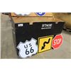 Image 2 : BLACK MOBILE TRUNK WITH ASSORTED ROAD SIGNS