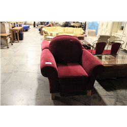 2 RED LARGE ARM CHAIRS