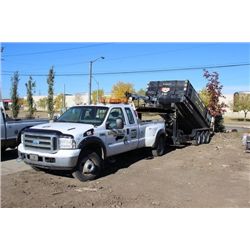 2006 FORD F350 with Dump Trailer & Crane