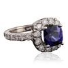 Image 2 : 14KT White Gold 3.04ct Sapphire and Diamond Ring