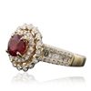 Image 2 : 14KT Yellow Gold 1.59ct Ruby and Diamond Ring