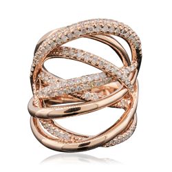 14KT Rose Gold 0.91ctw Diamond Ring