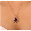 Image 2 : 14KT Yellow Gold 10.19ct Ruby and Diamond Pendant With Chain