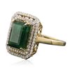 Image 2 : 14KT Yellow Gold 5.17ct Emerald and Diamond Ring
