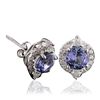 Image 2 : 14KT White Gold 2.44ctw Tanzanite and Diamond Earrings
