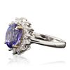 Image 2 : 14KT White Gold 3.02ct Tanzanite and Diamond Ring