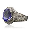 Image 2 : 14KT White Gold 5.21ct Tanzanite and Diamond Ring